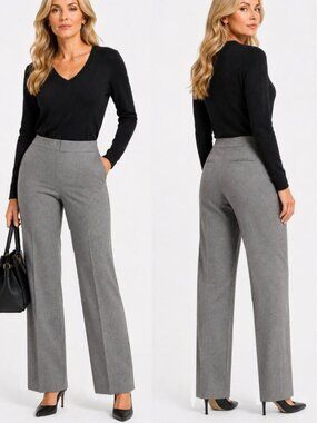Judith & Charles Virgin Wool Straight Leg Career Pants Grey Size 10 NWOT